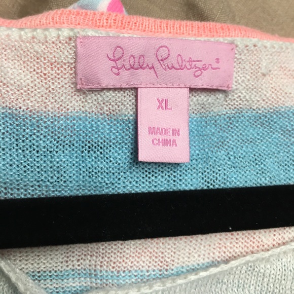 Lilly Pulitzer Sweaters - Lilly Pulitzer aqua & white stripe sweater size XL